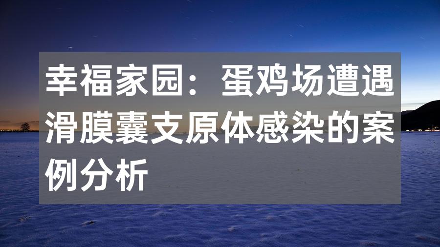 幸福家园：蛋鸡场遭遇滑膜囊支原体感染的案例分析